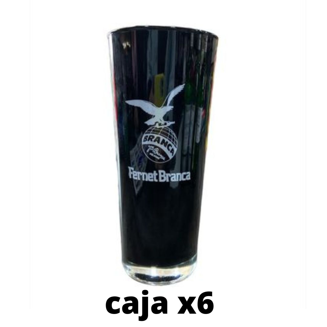 Caja Vaso Fernet Branca Negro 700ml x6 